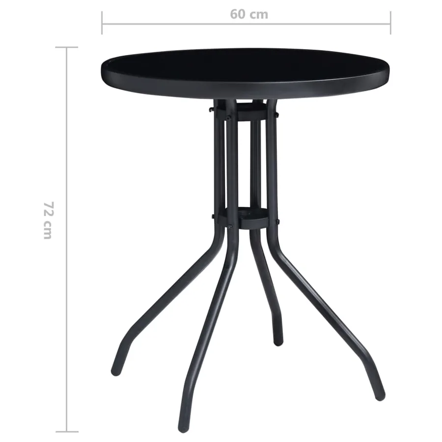 Ensemble de bistrot 3 pcs noir et anthracite - 10