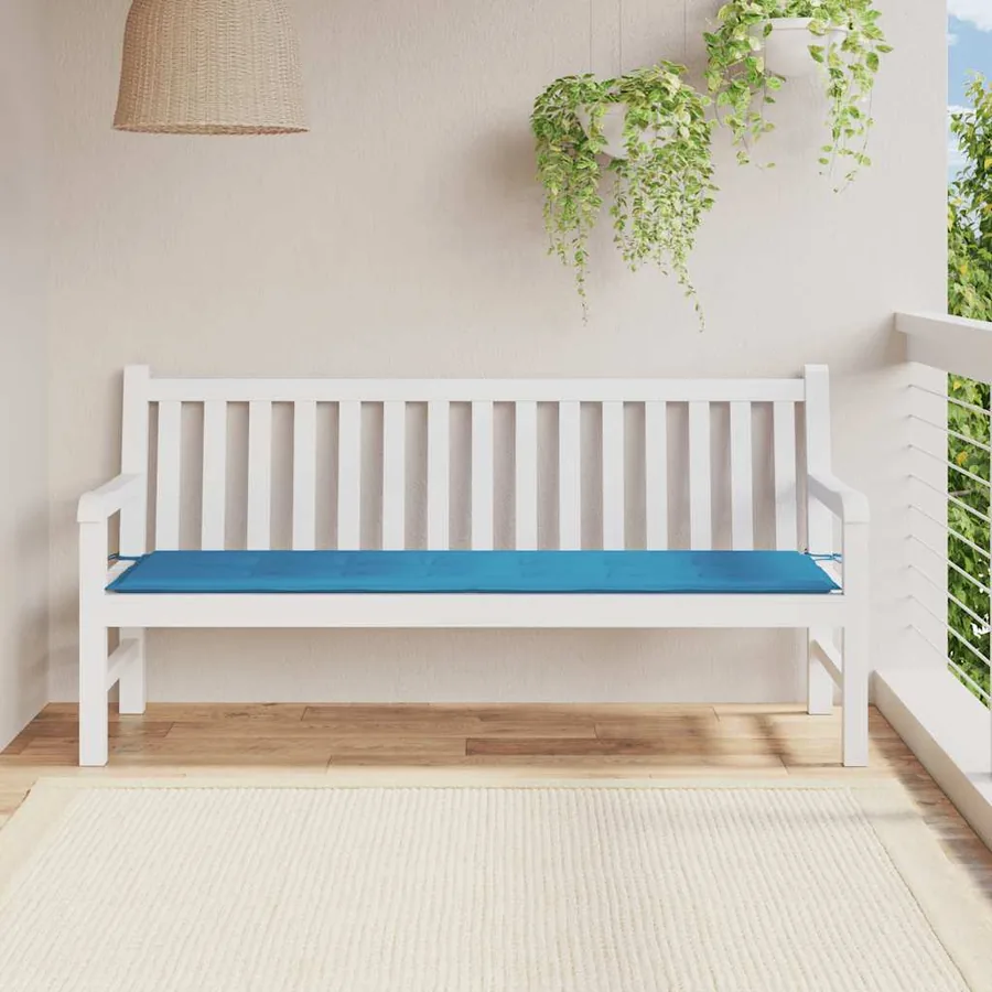 Coussin de banc de jardin bleu 180x50x3 cm tissu oxford