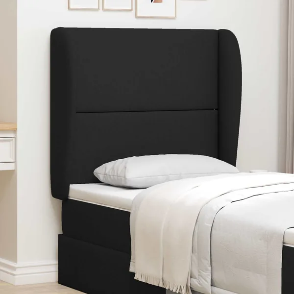 Oreille de tête de lit Noir 80 x 23 x 6 cm tissu