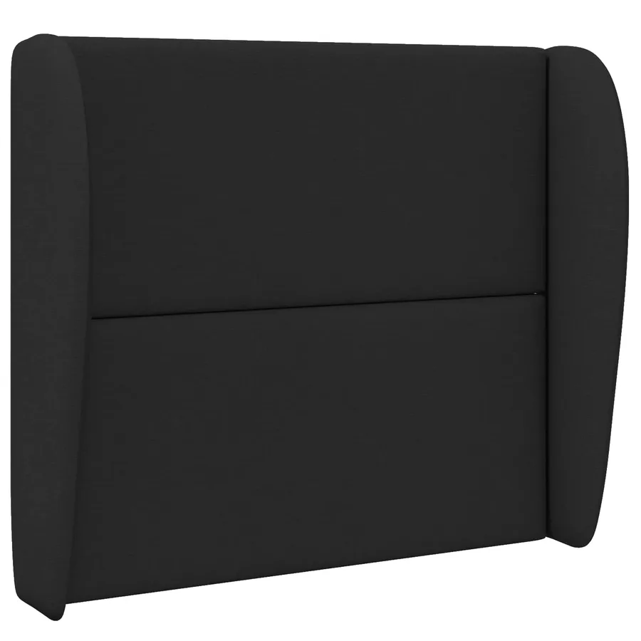 Oreille de tête de lit Noir 80 x 23 x 6 cm tissu - 3