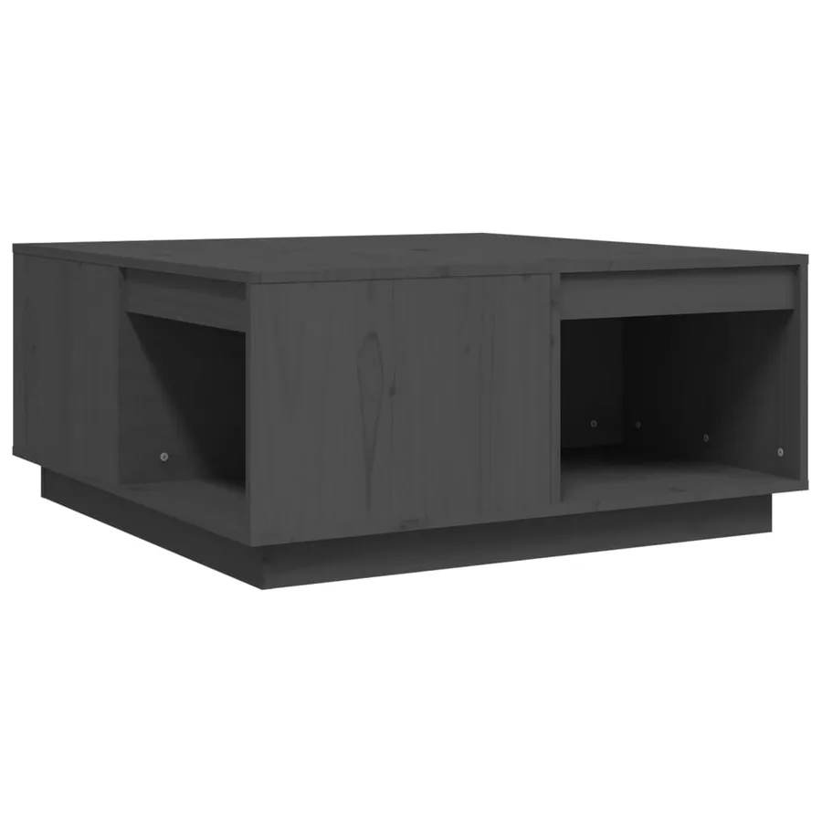 Table basse Gris 80x81x36,5 cm Bois massif de pin - 2