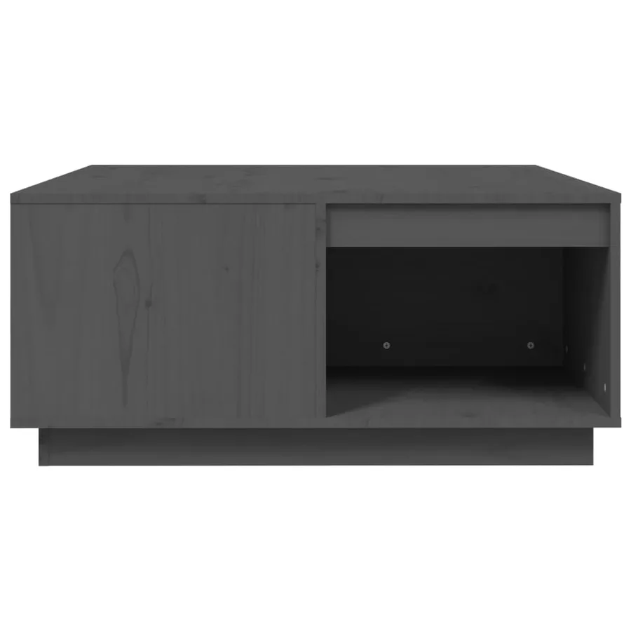 Table basse Gris 80x81x36,5 cm Bois massif de pin - 6