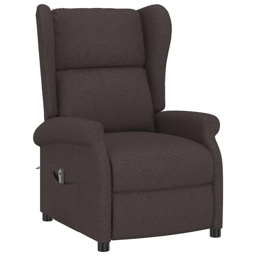 Fauteuil inclinable électrique à oreilles marron foncé tissu - 3