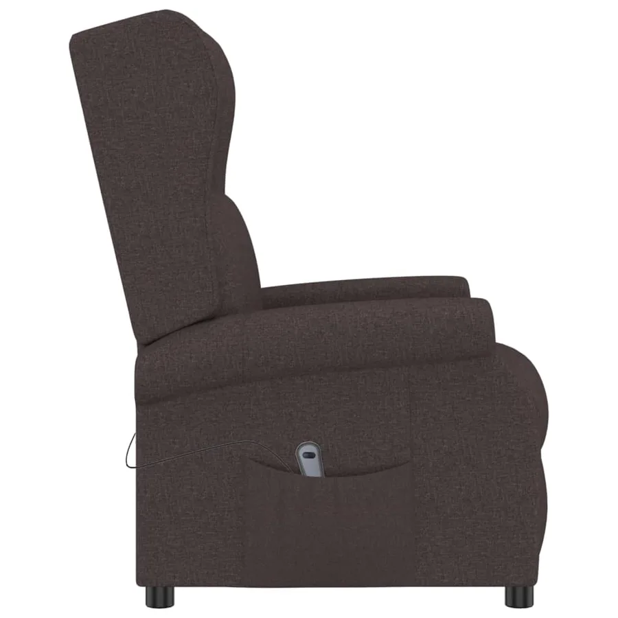 Fauteuil inclinable électrique à oreilles marron foncé tissu - 5
