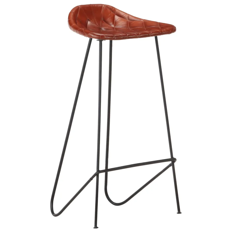 Ensemble de bar 7 pcs Bois solide et cuir véritable - 18