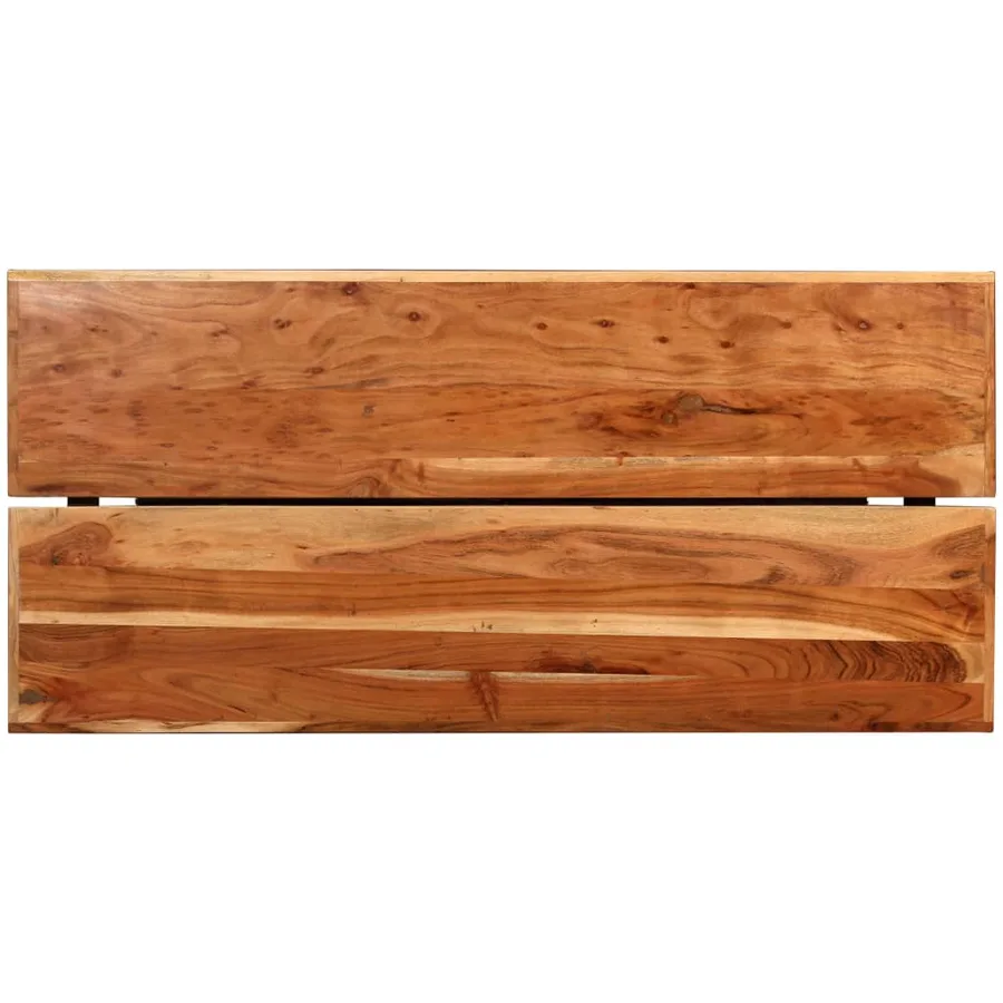 Ensemble de bar 7 pcs Bois solide et cuir véritable - 5