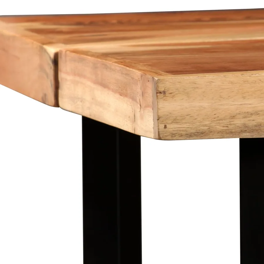 Ensemble de bar 7 pcs Bois solide et cuir véritable - 6