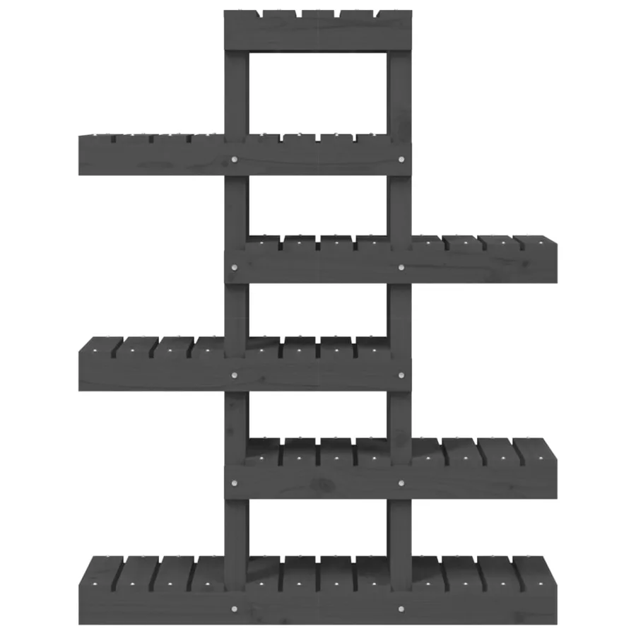 Support à plantes Gris 85x25x109,5 cm Bois massif de pin - 5