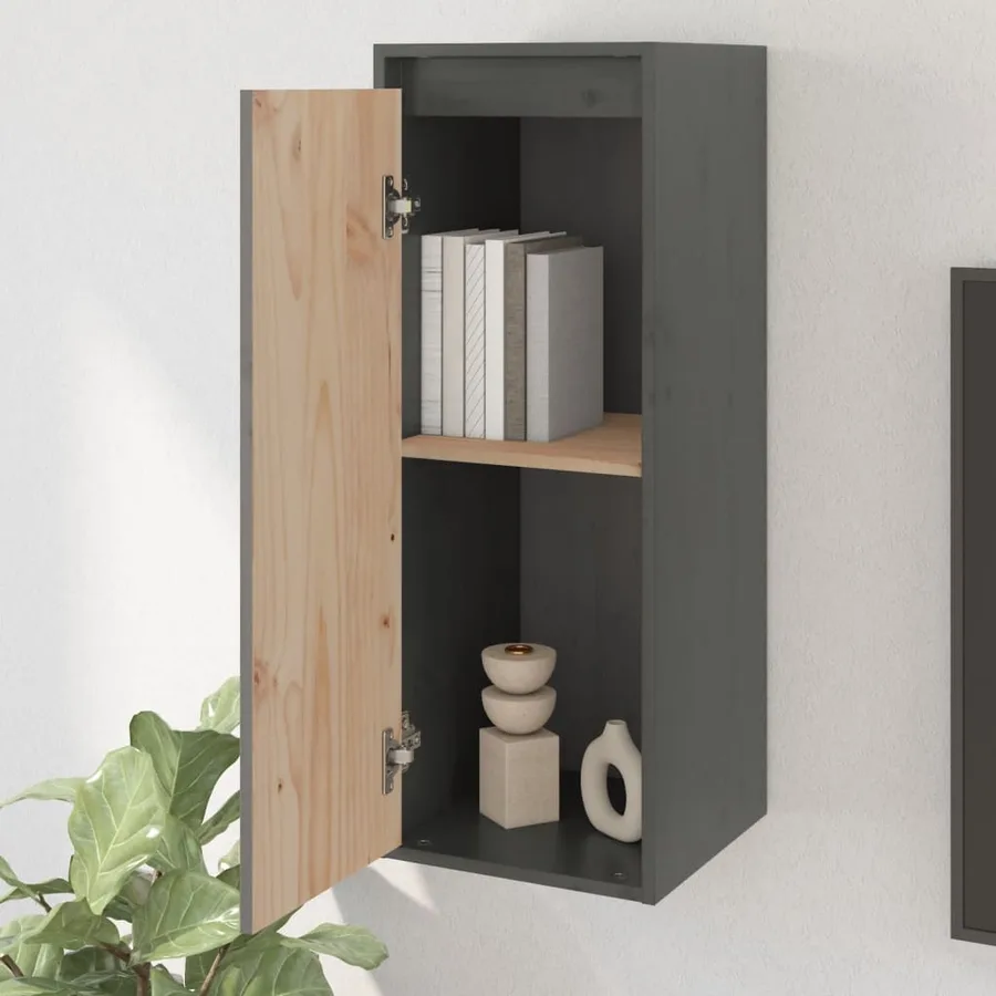Armoire murale Gris 30x30x80 cm Bois de pin massif - 3