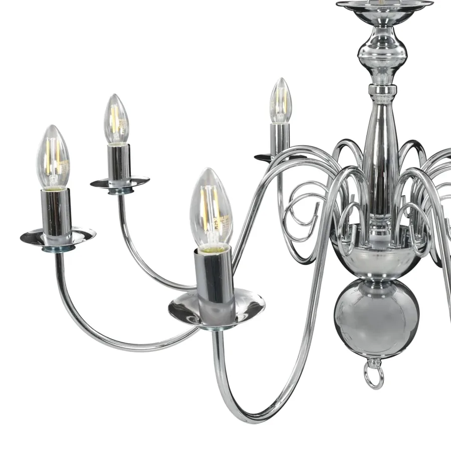 Lustre Argenté 8 ampoules E14 - 8