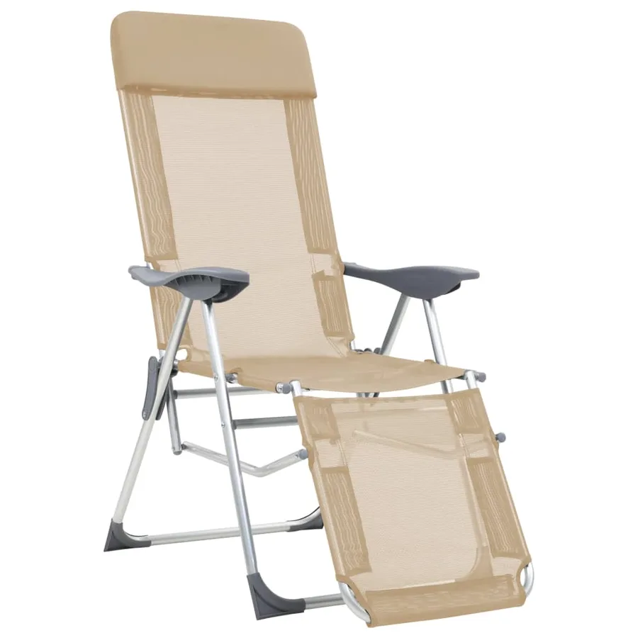 Chaises de camping pliantes et repose-pied lot de 2 textilène - 2