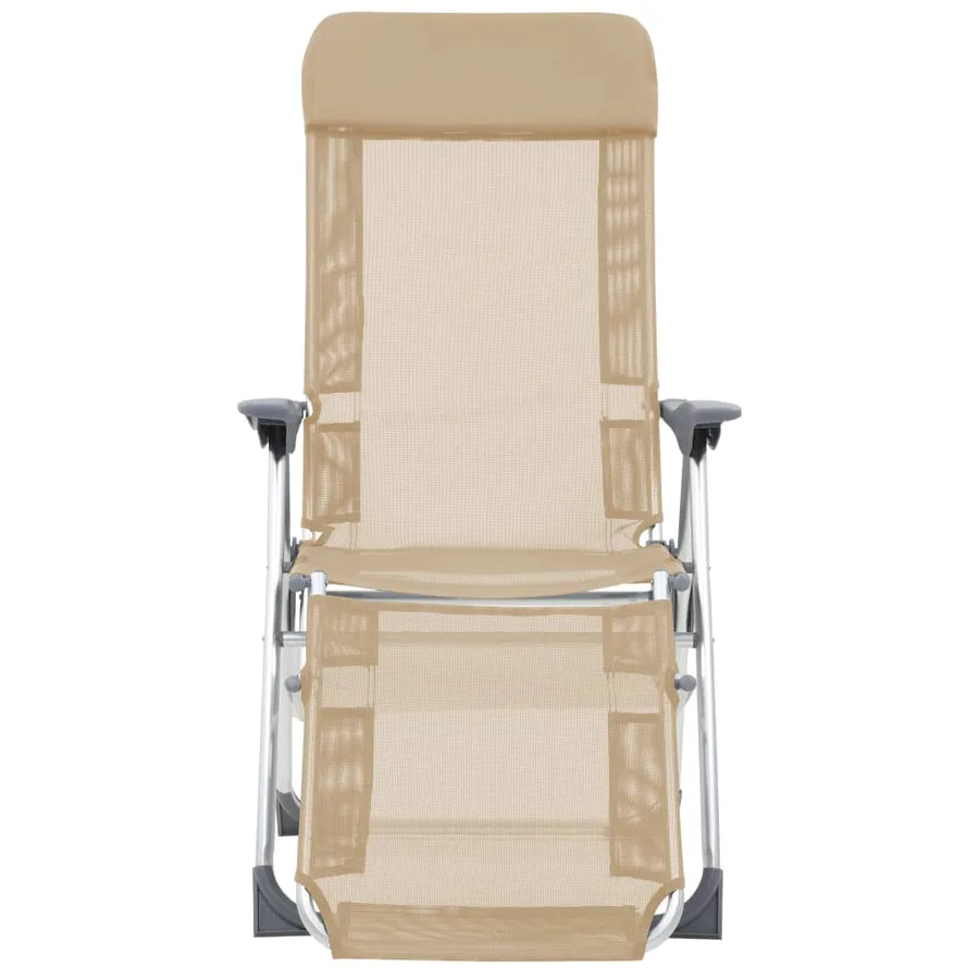 Chaises de camping pliantes et repose-pied lot de 2 textilène - 3