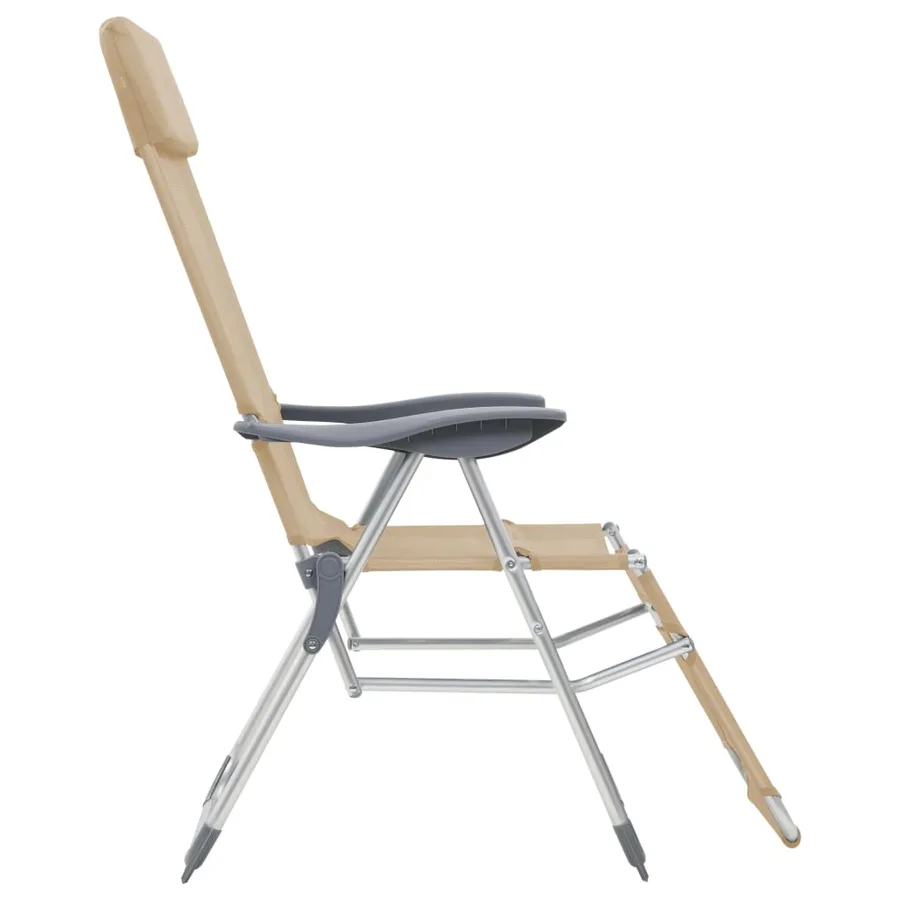 Chaises de camping pliantes et repose-pied lot de 2 textilène - 5