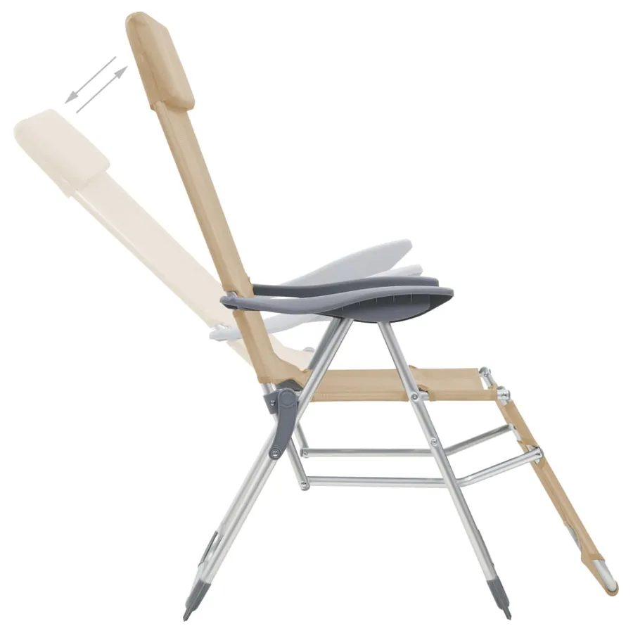 Chaises de camping pliantes et repose-pied lot de 2 textilène - 7
