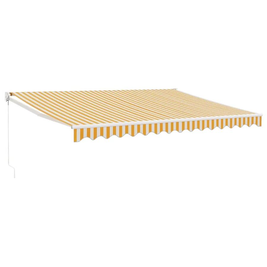 Auvent rétractable jaune et blanc 4,5x3 m tissu et aluminium - 2