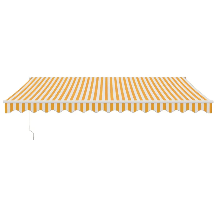 Auvent rétractable jaune et blanc 4,5x3 m tissu et aluminium - 3