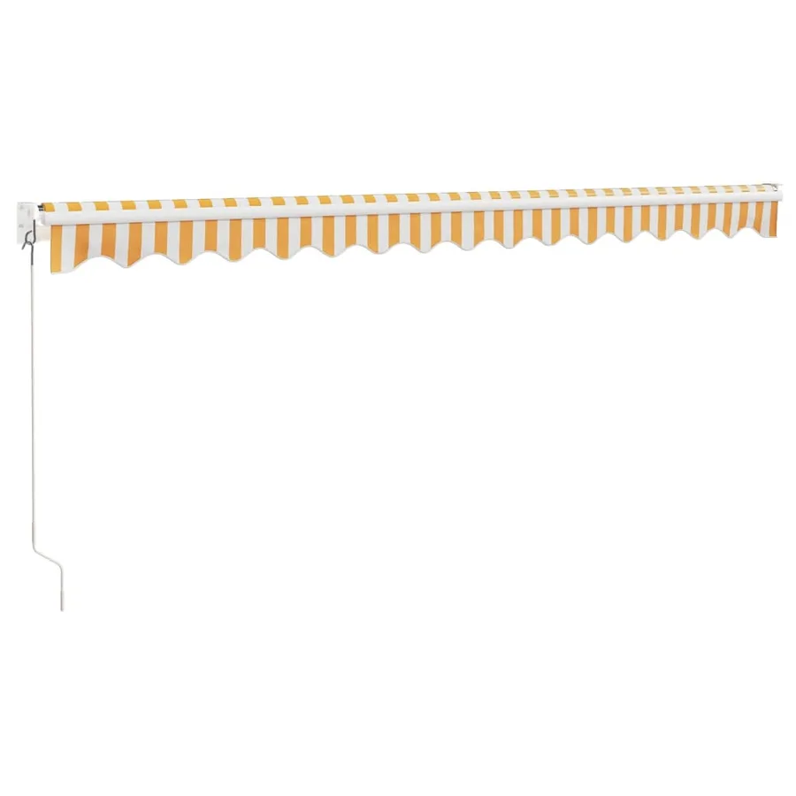 Auvent rétractable jaune et blanc 4,5x3 m tissu et aluminium - 6