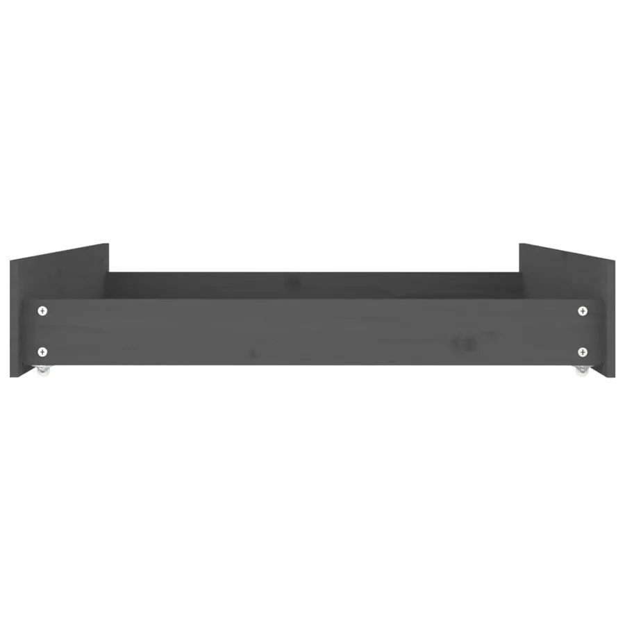 Tiroirs de lit 2 pcs Gris Bois de pin massif - 5