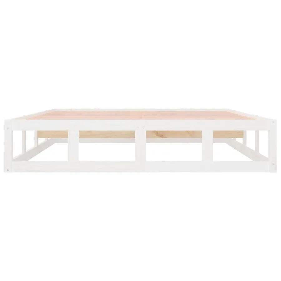 Cadre de lit sans matelas blanc 120x190 cm bois massif - 5