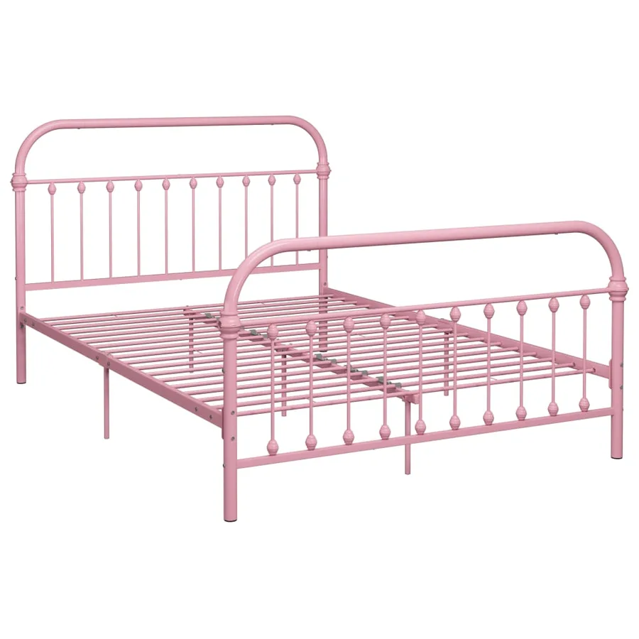 Cadre de lit sans matelas rose métal 160x200 cm - 2