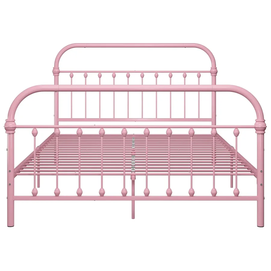Cadre de lit sans matelas rose métal 160x200 cm - 3