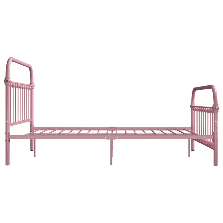 Cadre de lit sans matelas rose métal 160x200 cm - 4
