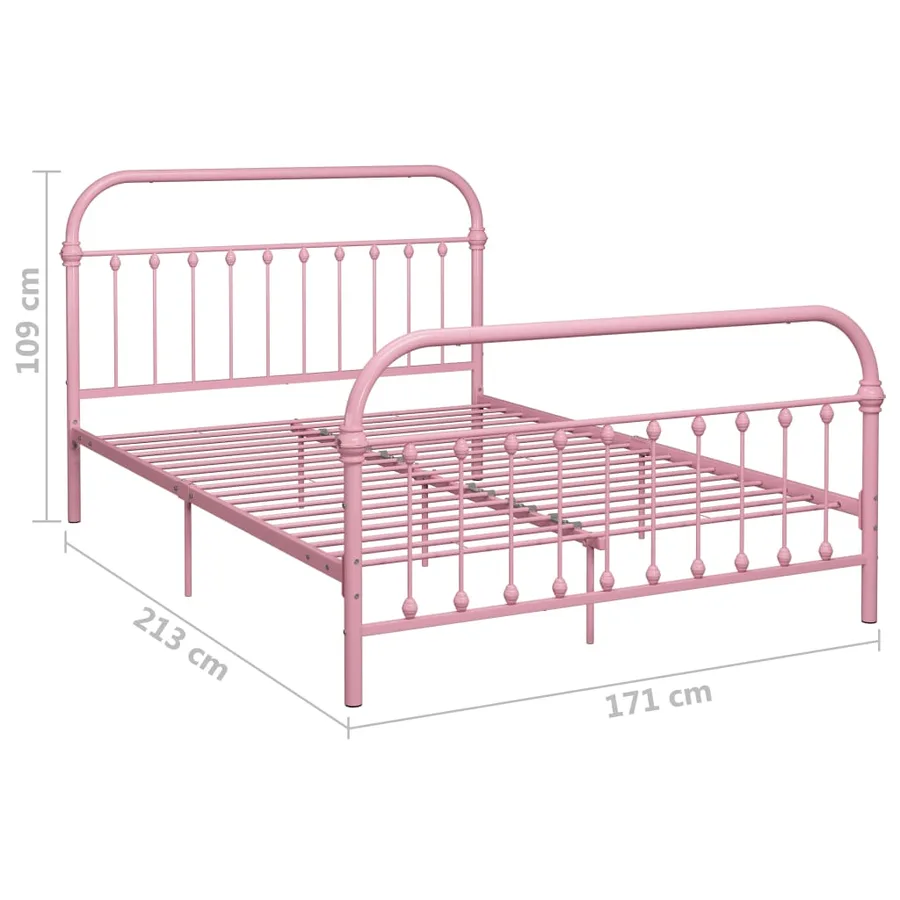 Cadre de lit sans matelas rose métal 160x200 cm - 6