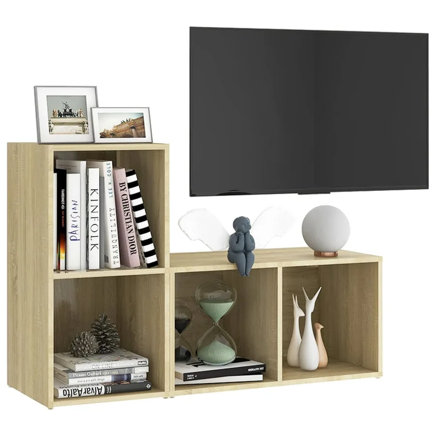 Meubles TV 2 pcs Chêne sonoma 72x35x36,5 cm Bois d'ingénierie - 3