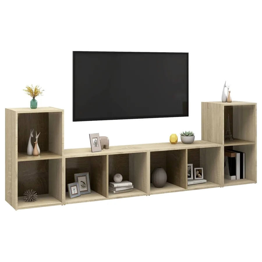 Meubles TV 4 pcs Chêne sonoma 72x35x36,5 cm Bois d'ingénierie - 3