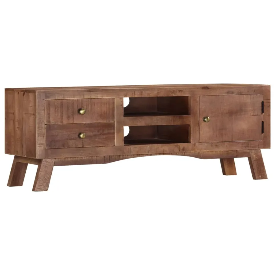 Meuble TV 110x30x40 cm Bois de manguier brut - 11