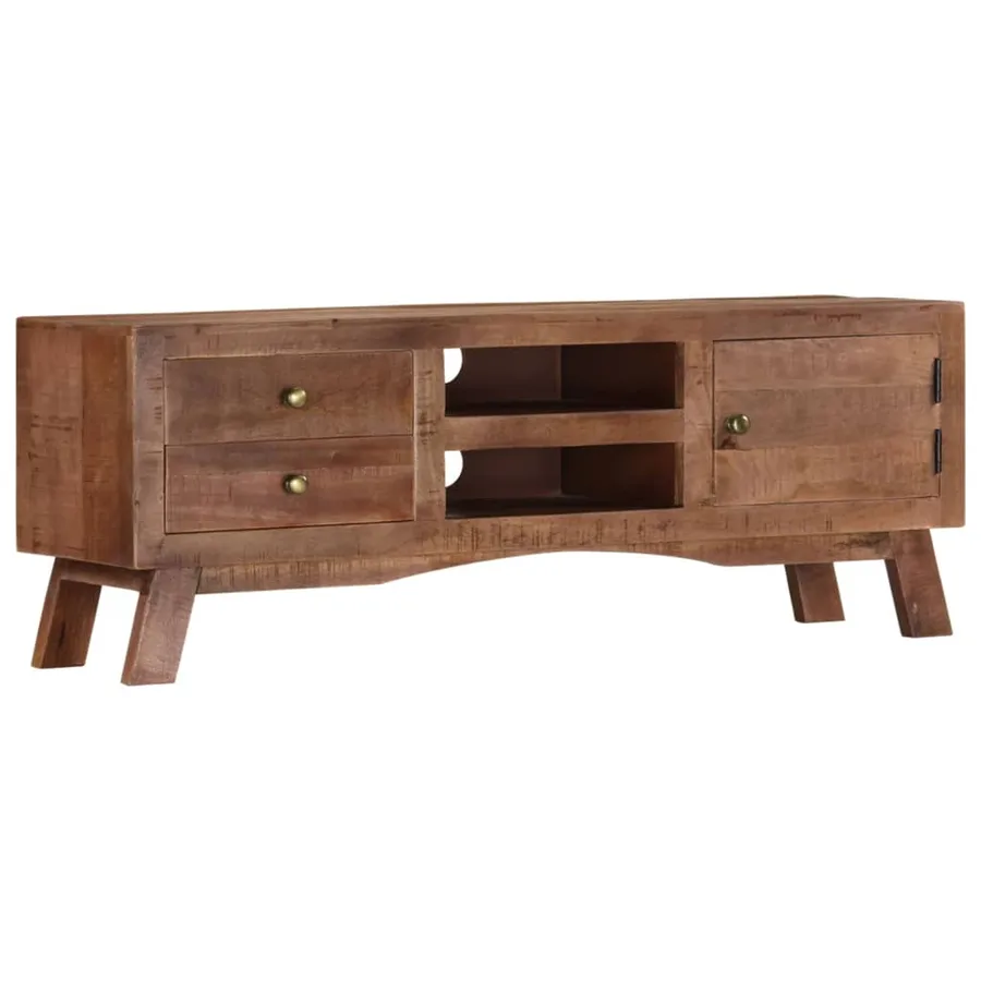 Meuble TV 110x30x40 cm Bois de manguier brut - 13