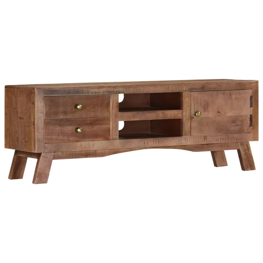 Meuble TV 110x30x40 cm Bois de manguier brut - 14