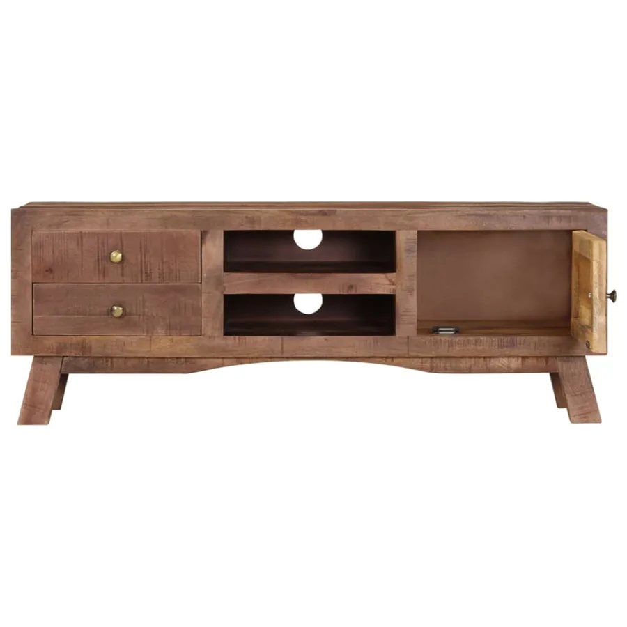 Meuble TV 110x30x40 cm Bois de manguier brut - 5