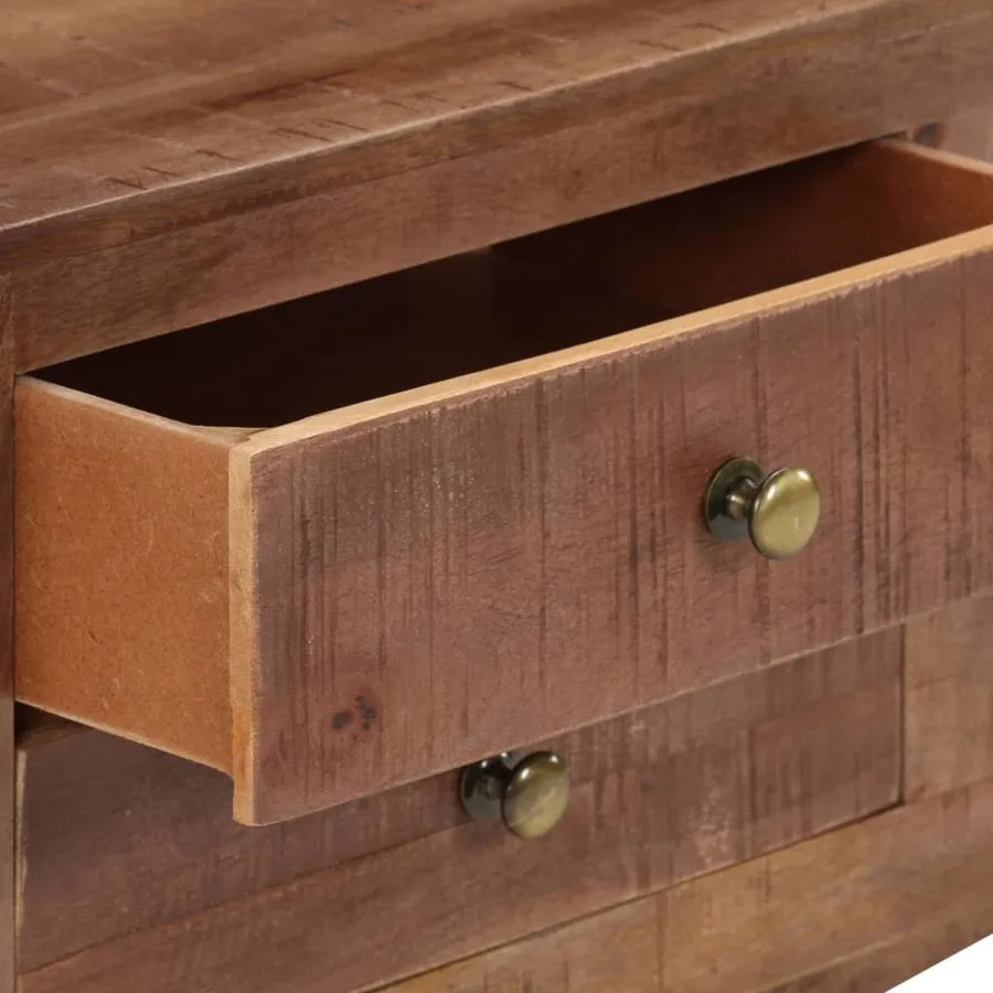 Meuble TV 110x30x40 cm Bois de manguier brut - 7