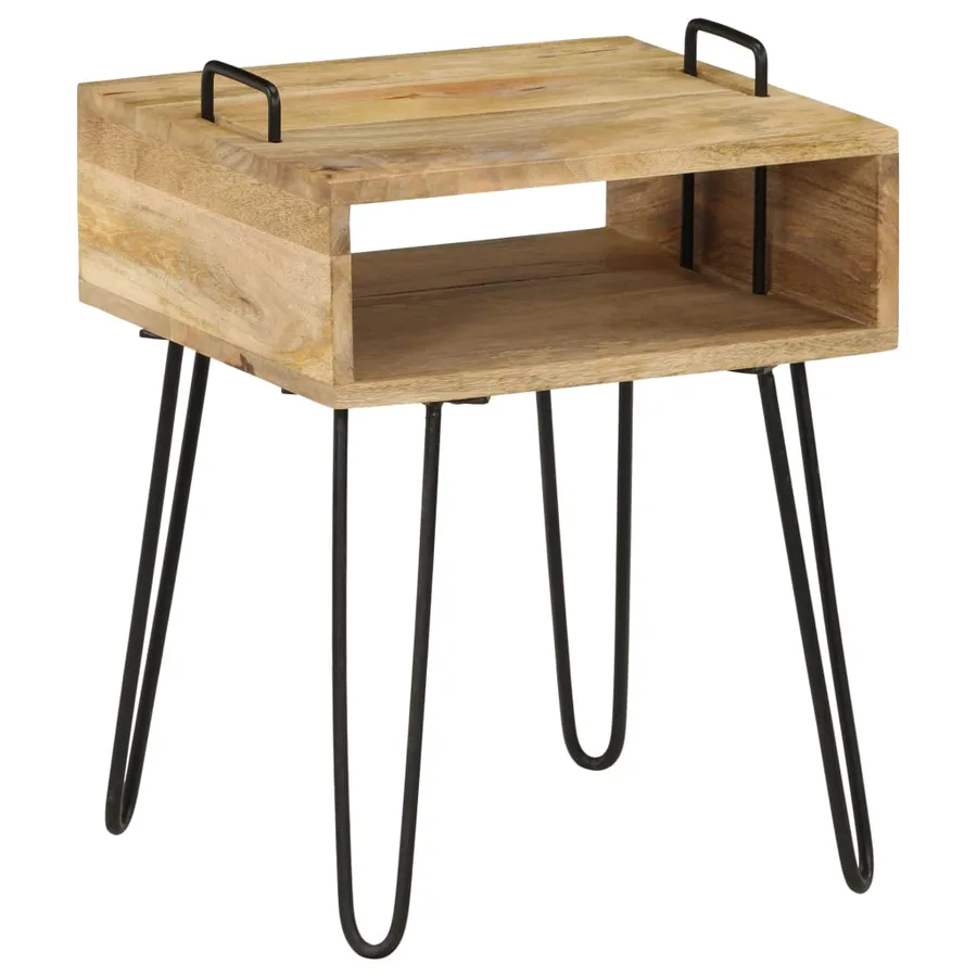 Table de chevet Bois de manguier massif 40x34x47 cm - 10