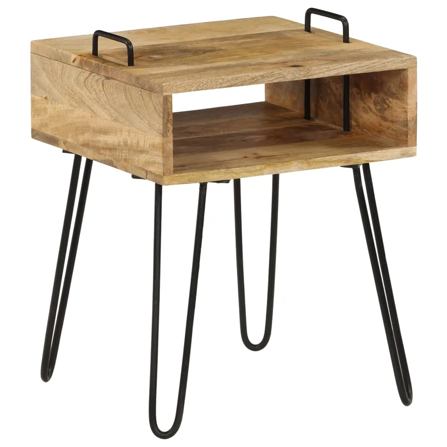 Table de chevet Bois de manguier massif 40x34x47 cm - 11