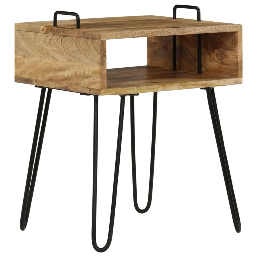 Table de chevet Bois de manguier massif 40x34x47 cm - 3