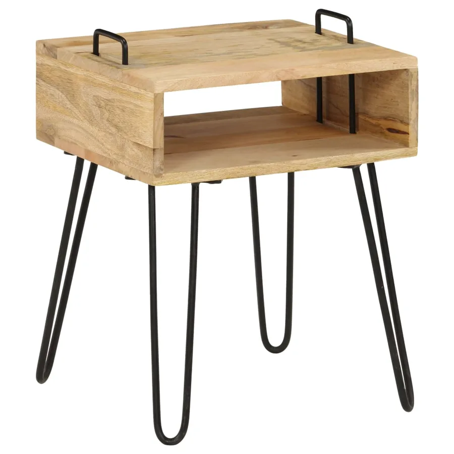 Table de chevet Bois de manguier massif 40x34x47 cm - 9