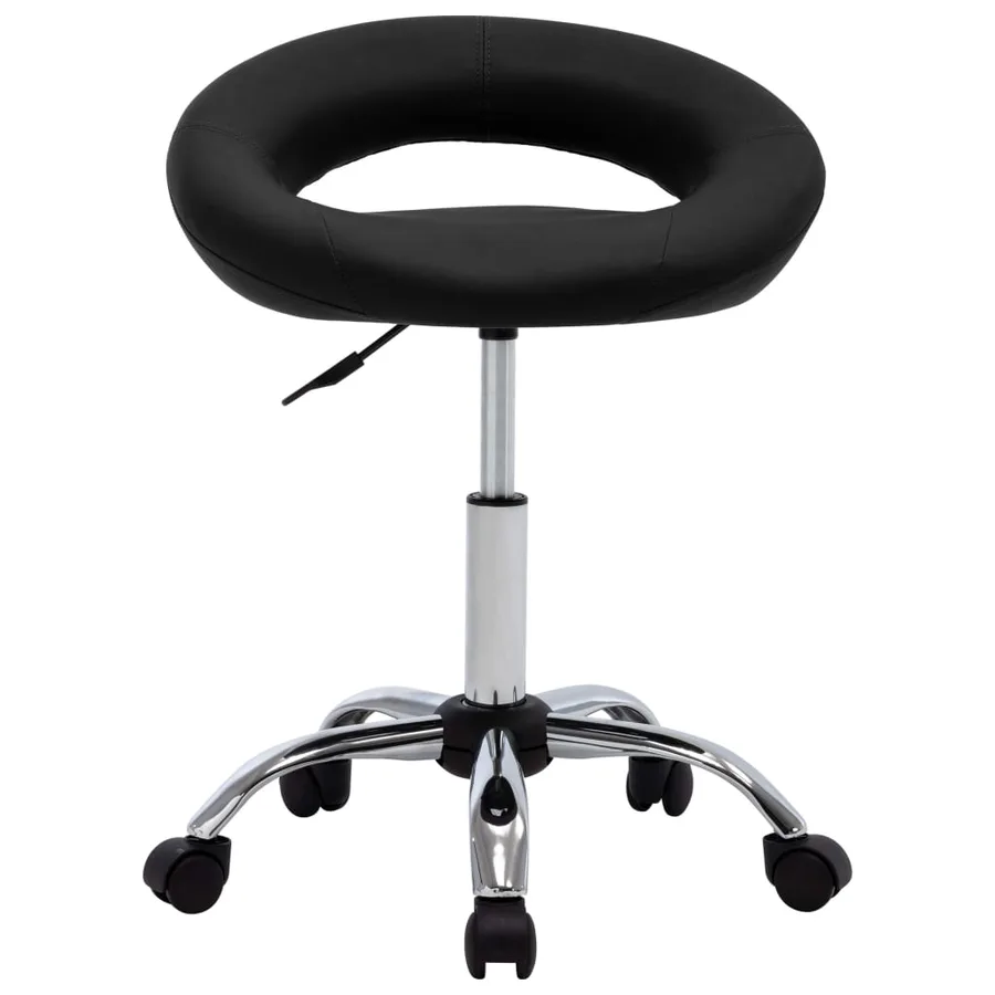 Chaise pivotante à manger Noir Similicuir - 2
