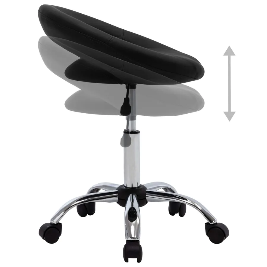 Chaise pivotante à manger Noir Similicuir - 5