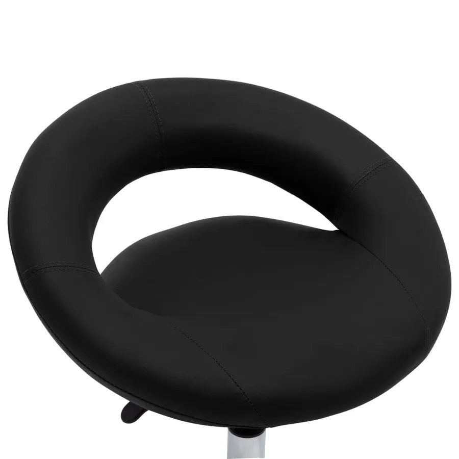 Chaise pivotante à manger Noir Similicuir - 6