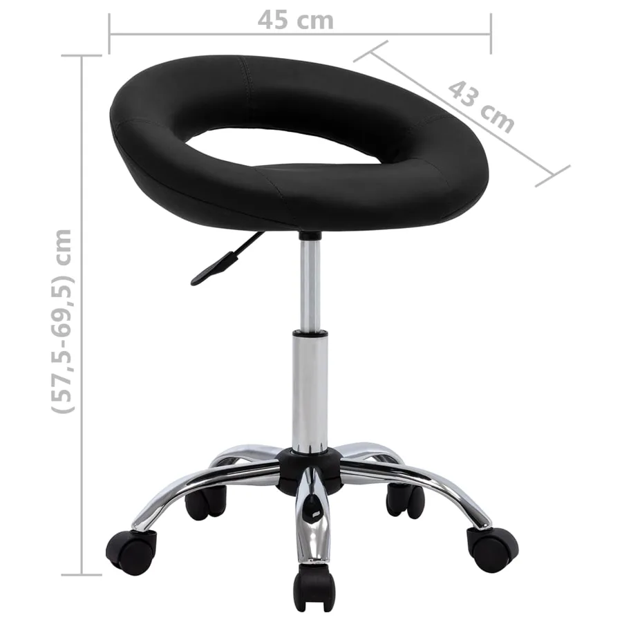 Chaise pivotante à manger Noir Similicuir - 7