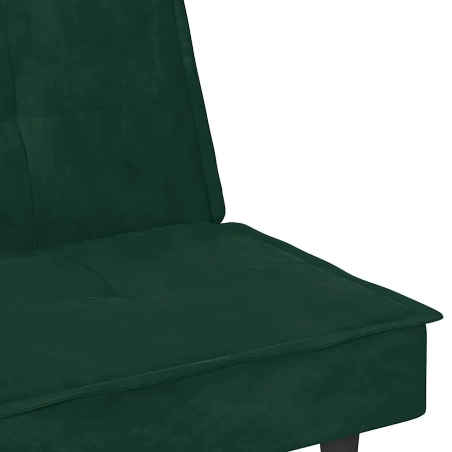 Canapé-lit avec porte-gobelets vert foncé velours - 10