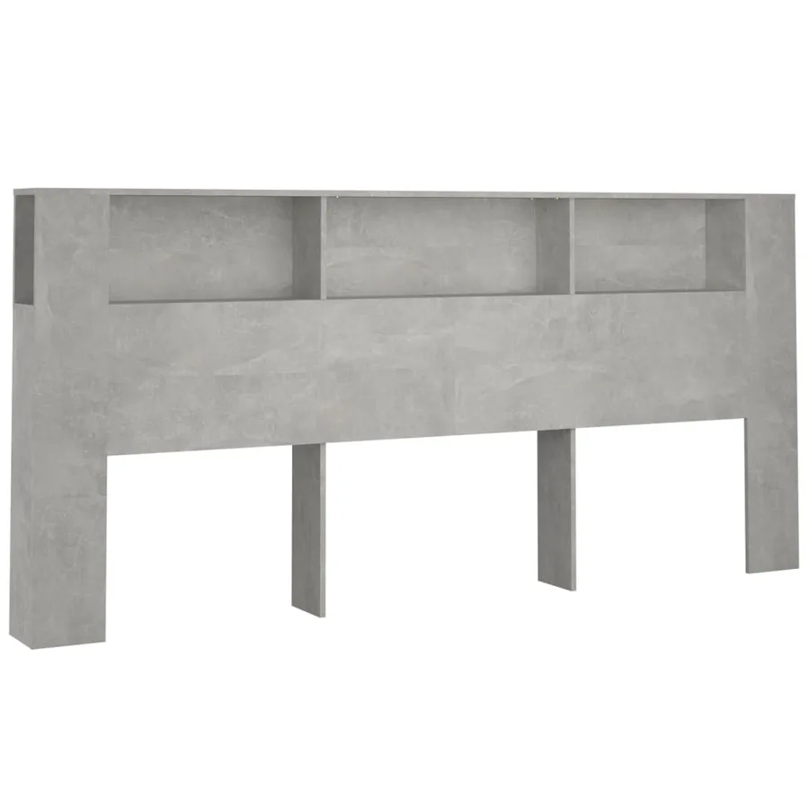 Armoire de tête de lit Gris béton 220x18,5x104,5 cm - 2