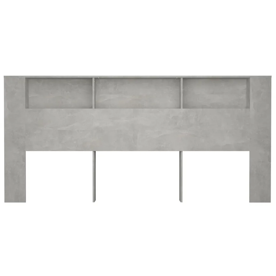 Armoire de tête de lit Gris béton 220x18,5x104,5 cm - 4