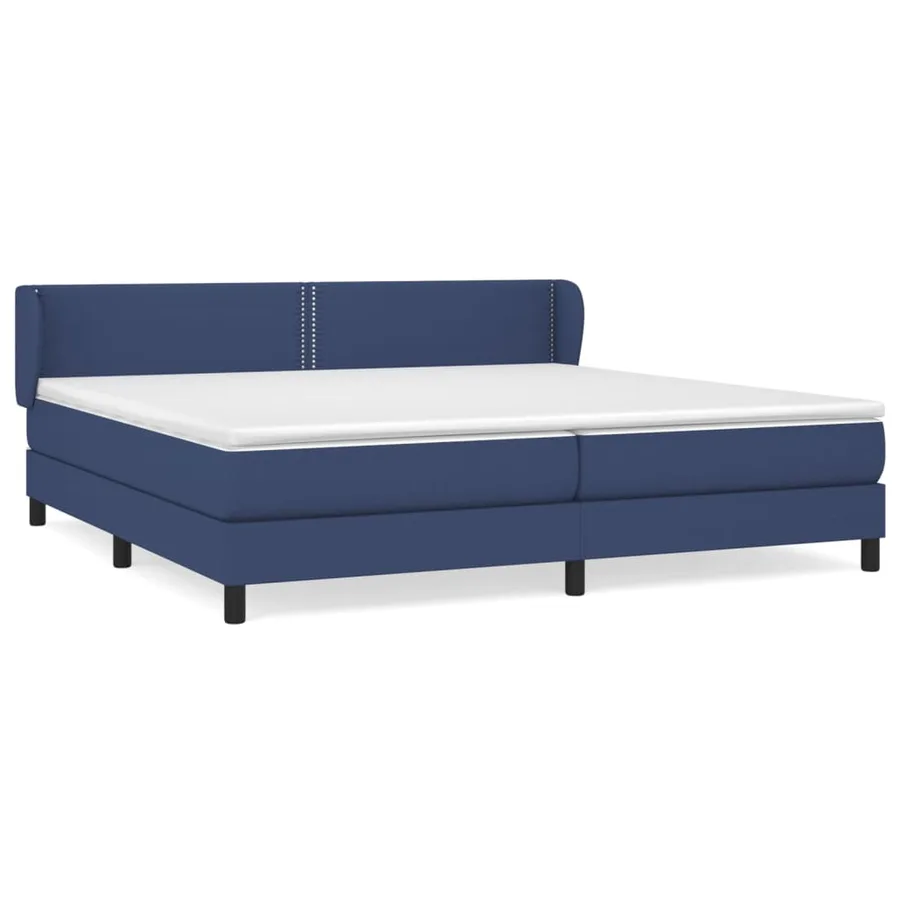 Sommier à lattes de lit avec matelas Bleu 200x200 cm Tissu - 2