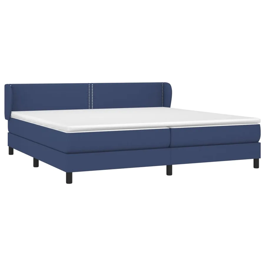 Sommier à lattes de lit avec matelas Bleu 200x200 cm Tissu - 3