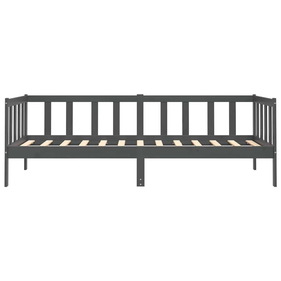 Lit de jour sans matelas gris bois de pin massif 90x200 cm - 5