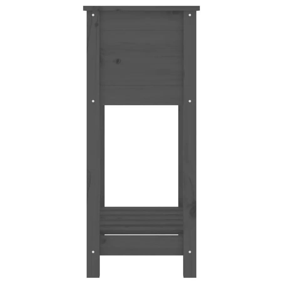 Jardinière avec étagère Gris 54x34,5x81 cm Bois massif de pin - 6