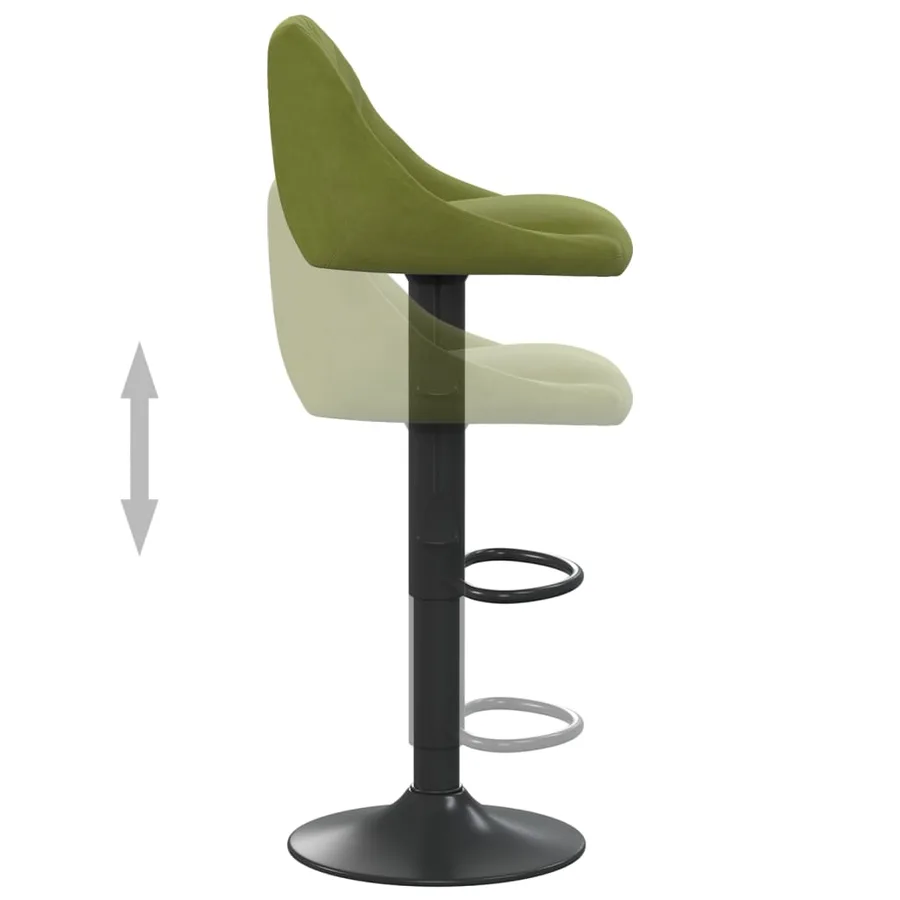 Tabourets de bar lot de 2 vert clair velours - 7